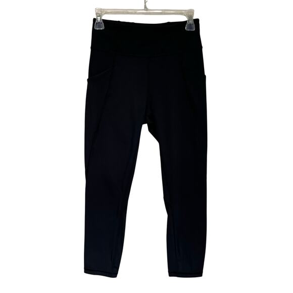 Lululemon Time To Sweat Crop 23” Luxtreme Size 6 Black High Rise Activewear - Picture 2 of 8